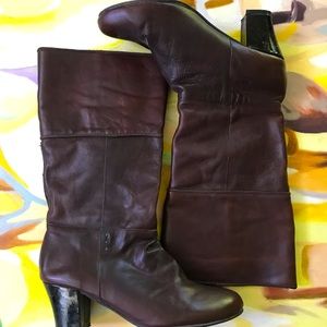 J Jill Mahogany leather tall boots sz 9